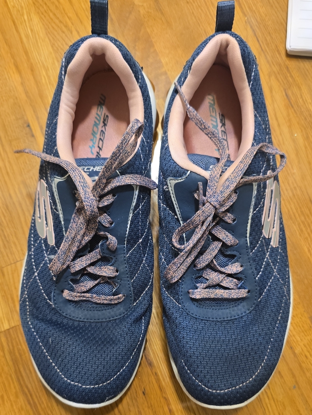 Skechers Navy and Blush Athletic Sneakers for Women